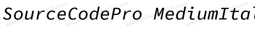 SourceCodePro MediumItalic字体转换